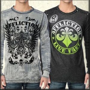 Affliction reversible shirt